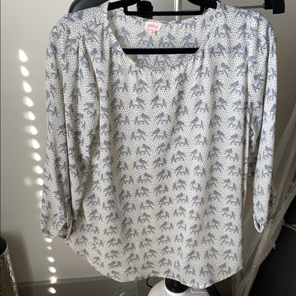 Pixley Gray and White Patterned Blouse